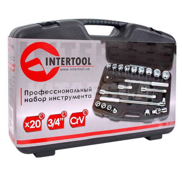 Набор инструментов профессиональный 3/4" 20 предметов Intertool (ET-6023) - 2