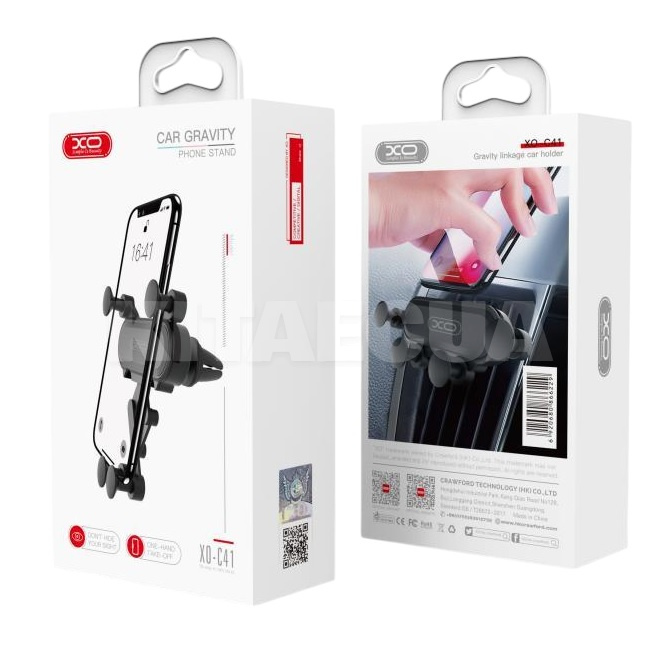 Автомобільний утримувач телефону магнітний на дефлектор XO (XO-C41-BK) - 5