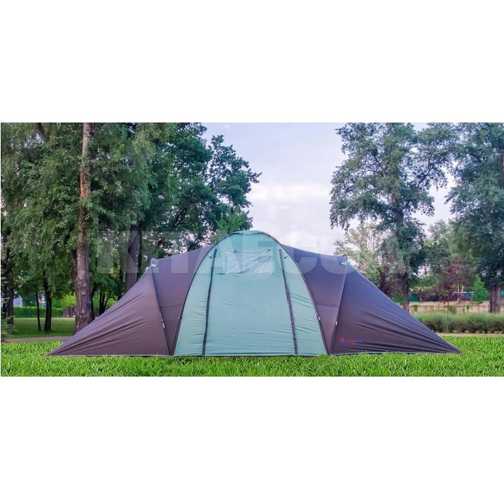 Палатка туристическая 560х240х200 см 6-местная с тамбуром зеленая Camping-6 Time Eco (4000810001873) - 2