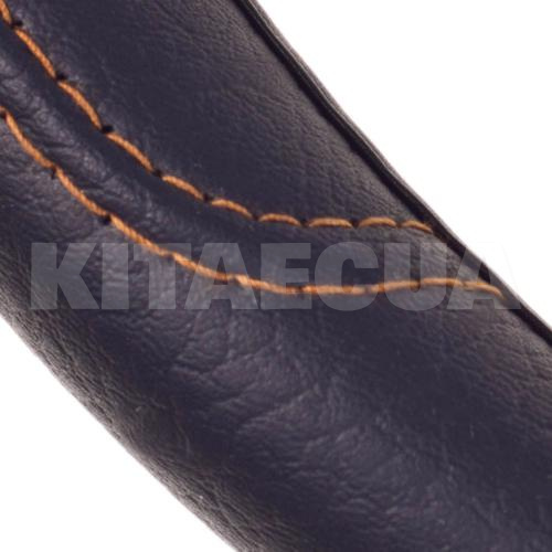 Чехол на руль L (39-41 см) чёрный искусственная кожа (коричневая нитка) VITOL (BB0261 L/F 16113L) - 2