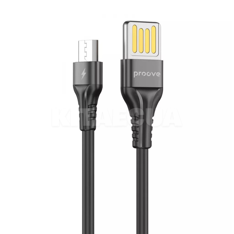 Кабель USB Micro USB 2.4A 1м Double Way Silicone черный PROOVE (505070001)