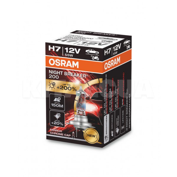Галогенная лампа H7 55W 12V Night Breaker +200% Osram (64210NB200) - 2