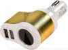 Автомобільний зарядний пристрій 2 USB 2.1 A розгалужувач Gold / White CC-303 XoKo (CC-303-GDWH-XoKo)