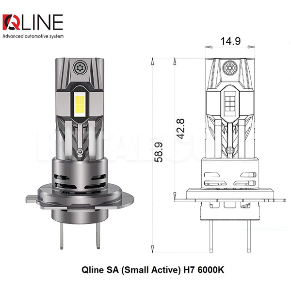LED лампа для авто Small Active SA H7 52W 6000K (комплект) QLine (00-00020367) - 2