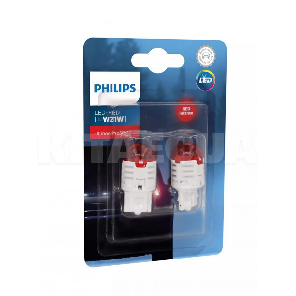 LED лампа для авто Ultinon Pro3000 W3x16d 1.7W red (комплект) PHILIPS (11065U30RB2)