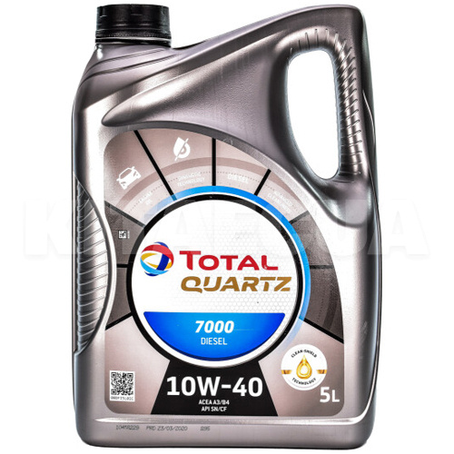 Масло моторне напівсинтетичне 5л 10W-40 Quartz 7000 Diesel TOTAL (203709-TOTAL)