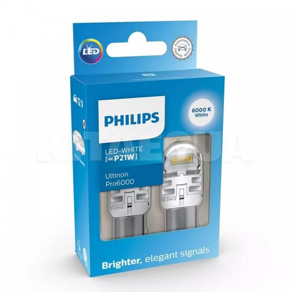 LED лампа для авто Ultinon Pro6000 BAY15d 2.5/0.5W 6000К (комплект) PHILIPS (11499CU60X2)