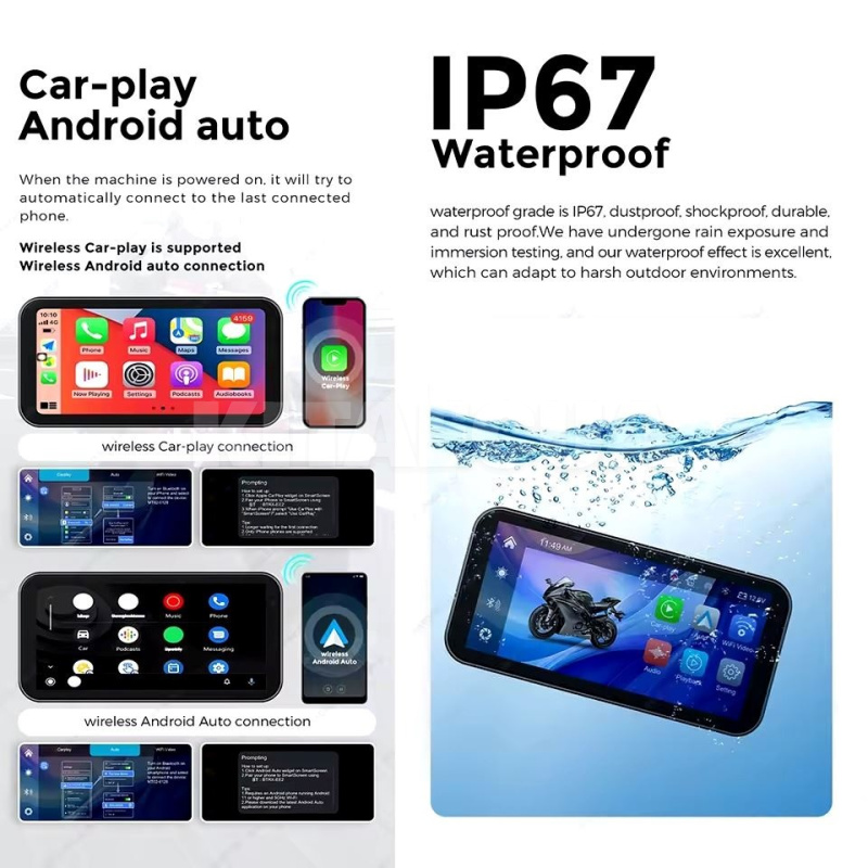 Мотоэкран Carplay/Android Auto 6,25inch Mekede (MEK-6.25) - 2