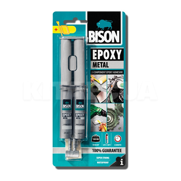 Клей двухкомпонентный эпоксидный для металла 24мл BISON (6305443)