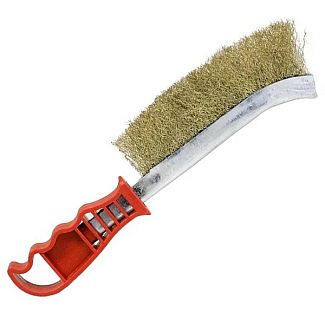 Щітка з металу UКRF-80 1-рядна латунна з пластиковою ручкою 