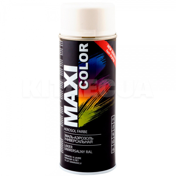 Краска-эмаль белая 400мл универсальная декоративная MAXI COLOR (MX9010)