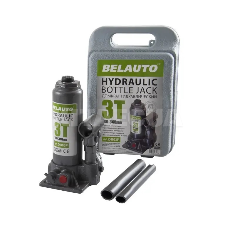 Домкрат гідравлічний пляшковий до 3т (180-340мм) BELAUTO (DB03P)