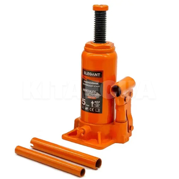 Домкрат гидравлический бутылочный до 5т (197мм-382мм) пластиковый кейс EL 330 005/1 ELEGANT (107549) - 2
