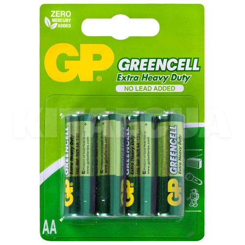 Батарейка цилиндрическая марганцево-цинковая AA 1,5 В 4 шт. в блистере GREENCELL GP (4891199000133)