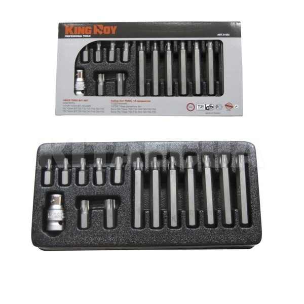 Набор бит Torx Т20-Т55 1/2" 15 предметов King Roy (23650)
