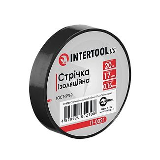 Лента изоляционная 17мм x 20м черная Intertool