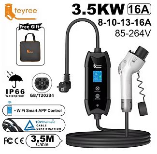 Зарядка для електромобіля GB/T AC 3.7 кВт 16А 1-фаза Flying Cat Wi-Fi FEYREE