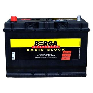 Аккумулятор автомобильный 95Ач 830А "+" слева BERGA