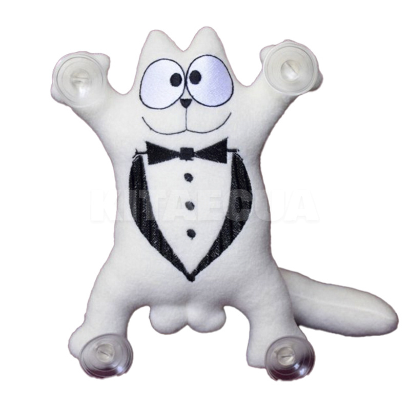 Іграшка для автомобіля біла на присосках Кіт Саймон "Джентельмен" (2)