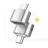 Перехідник USB - Type-C AC-035 срібний 2шт. XoKo (XK-AC035-SL2)