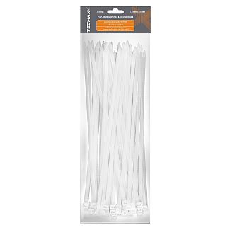 Стяжки белые пластиковые 7.6 х 370 мм 50 шт. TECMAXX