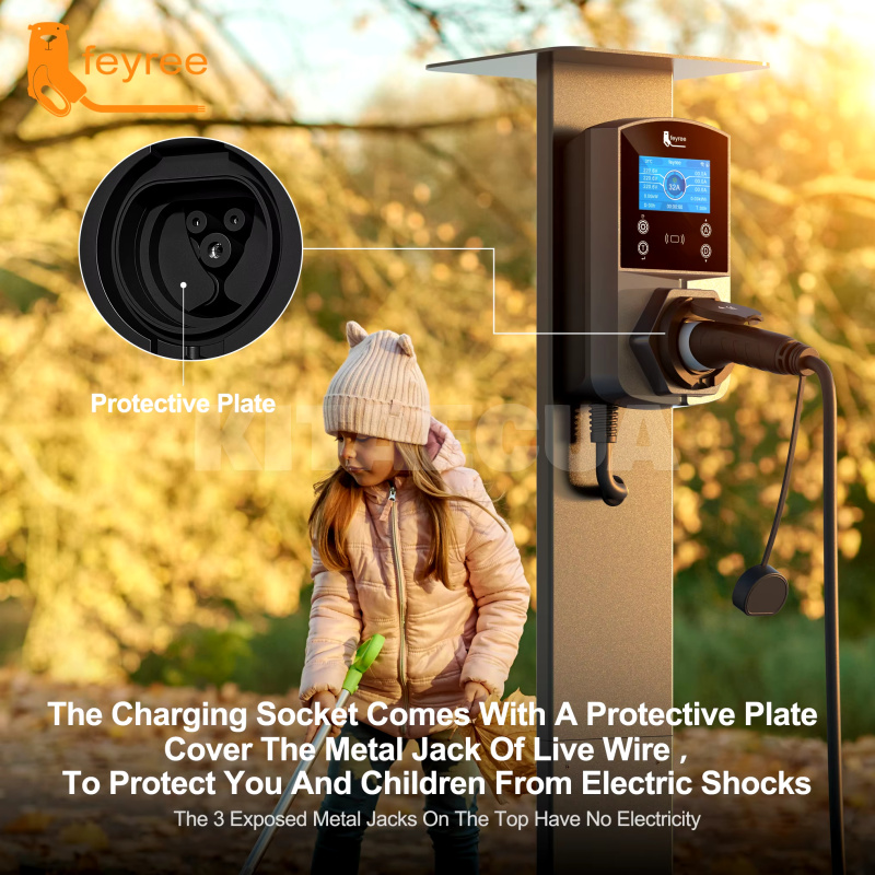 Зарядка для электромобиля Type 2 22 кВт 32А 3-фазы Draco Wi-Fi FEYREE (FY22-32-3PH-TP2-CS-DRAC) - 5