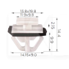 Клипса молдинга на Hyundai / Kia / Nissan / Renault / Toyota (компл 10 шт) Clipss (0828)