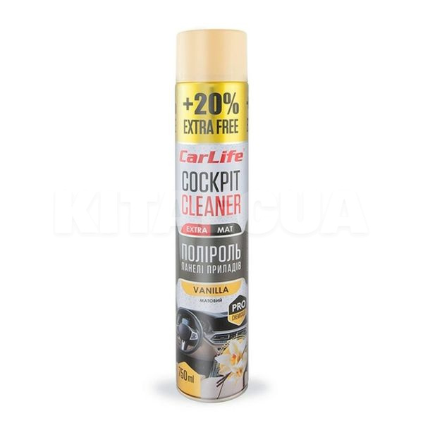 Полироль для пластика "ваниль" 750мл cockpit cleaner extra mat CARLIFE (CF770)