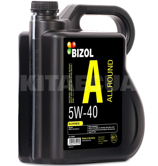 Моторное масло синтетическое 4л 5W-40 Allround BIZOL (B85226)