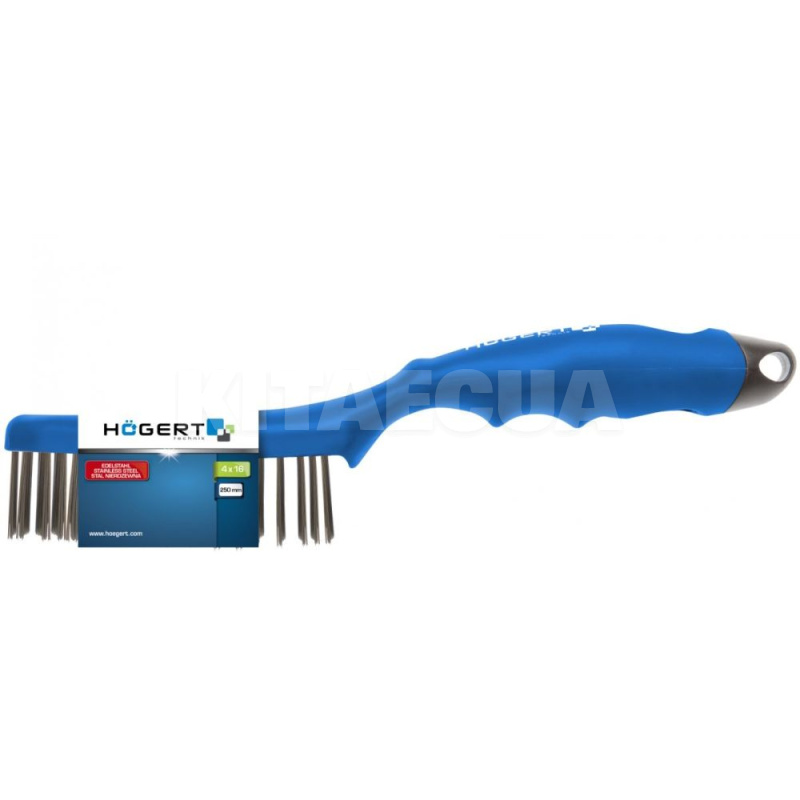 Щітка дротяна чотирирядна дріт з нержавіючої сталь HOGERT (HT3B622) - 2
