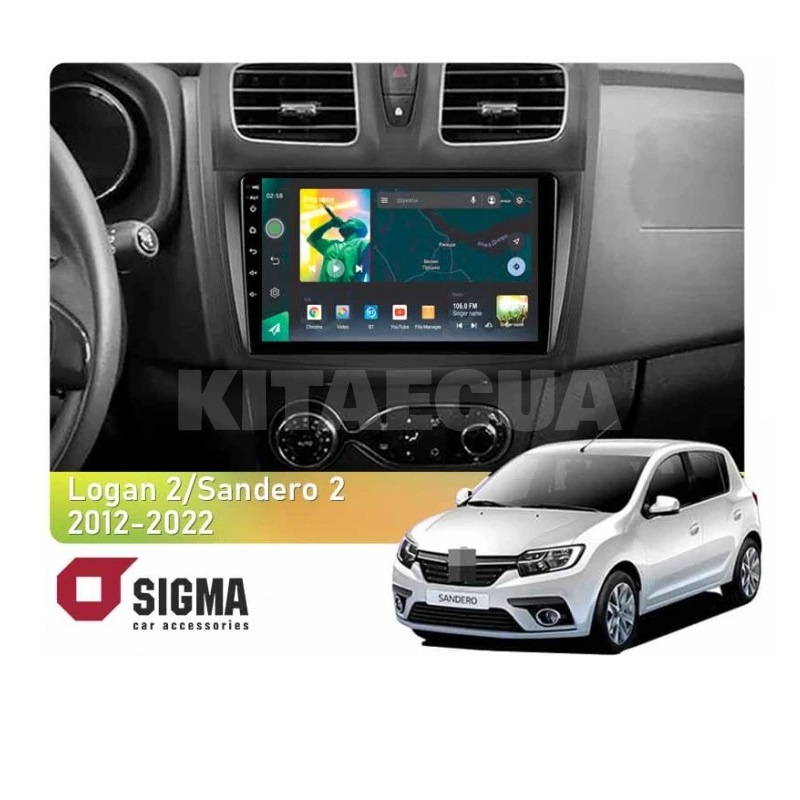 Штатная магнитола X9464 4+64 ГБ 9" Renault Sandero 2 2013-2022 (F2 A) SIGMA4car (33800)