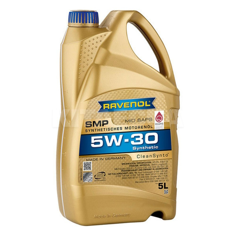 Масло моторное синтетическое 5л 5w-30 smp RAVENOL (RAV SMP 504/507 5W30)