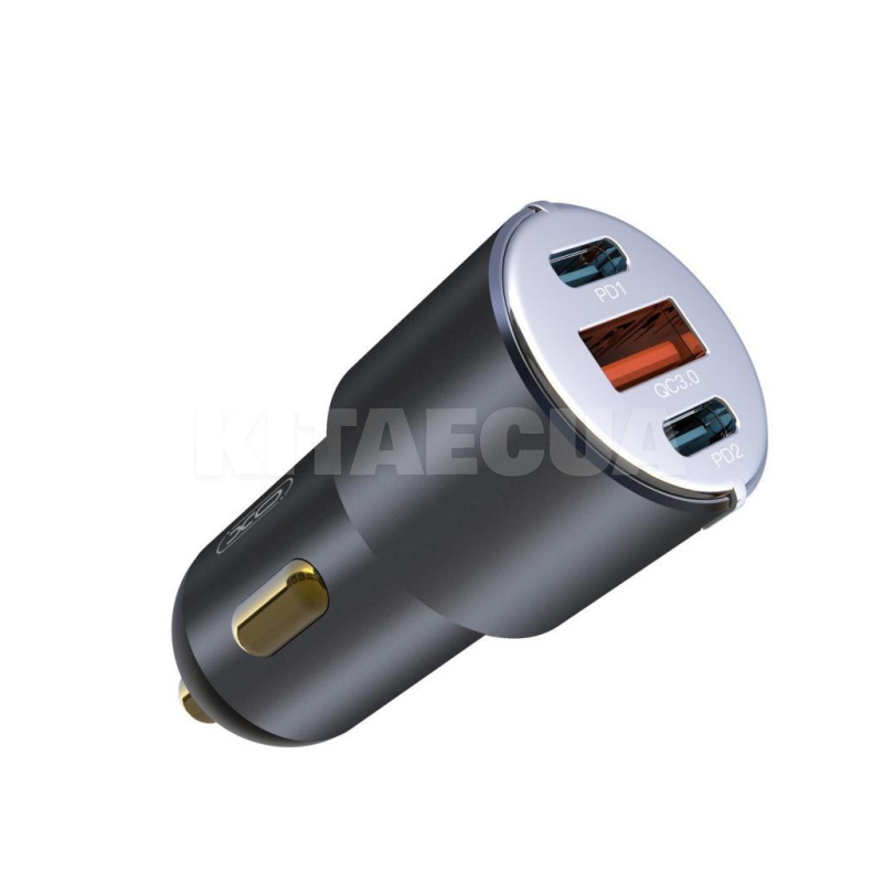 автомобільний зарядний пристрій USB+2Type-C 3А XO (XO-CC45-BK)