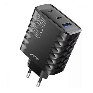 Зарядное устройство 65W 2Type-C+USB Speed Surge Gan черное PROOVE
