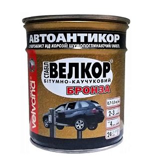 Мастика антикоррозийная битумно-каучуковая металлизированная "Бронза" 4кг Velvana