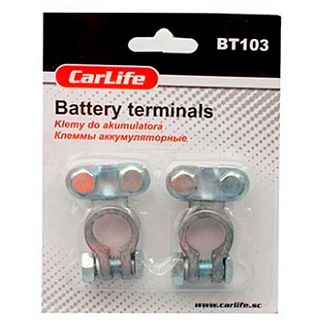 Клеммы аккумуляторные (-/+) свинцовые BT103 (комплект) CARLIFE