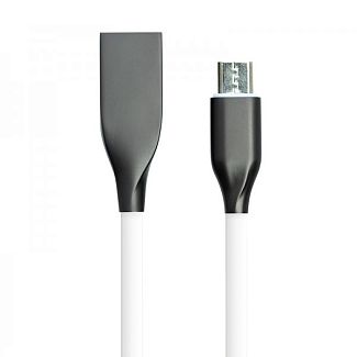 Кабель USB microUSB 2.4А 1м білий PowerPlant