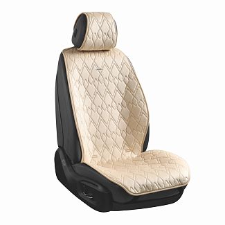 Накидка на передние сиденья бежевая с подголовником 2 шт. Racer CARLIFE