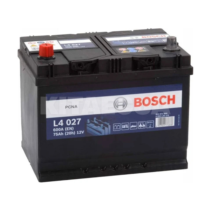 Акумулятор автомобільний 75Ah 600A "+" зліва Bosch (0092L40270)