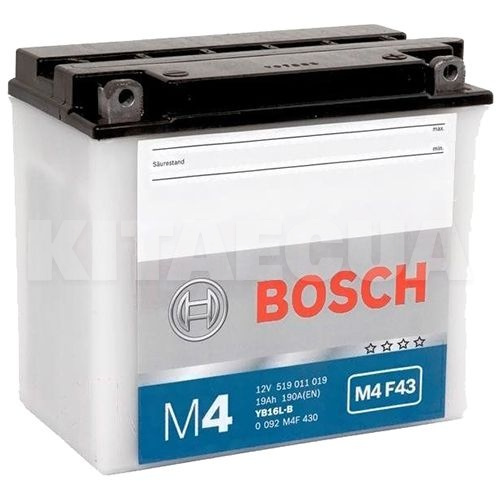 Мото акумулятор 19Ач 240A "+" праворуч Bosch (0092M4F430) - 2