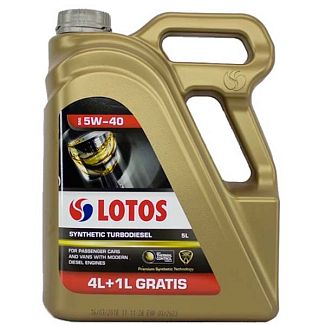 Масло моторное синтетическое 4+1л 5W-40 SYNTHETIC TURBODIESEL LOTOS