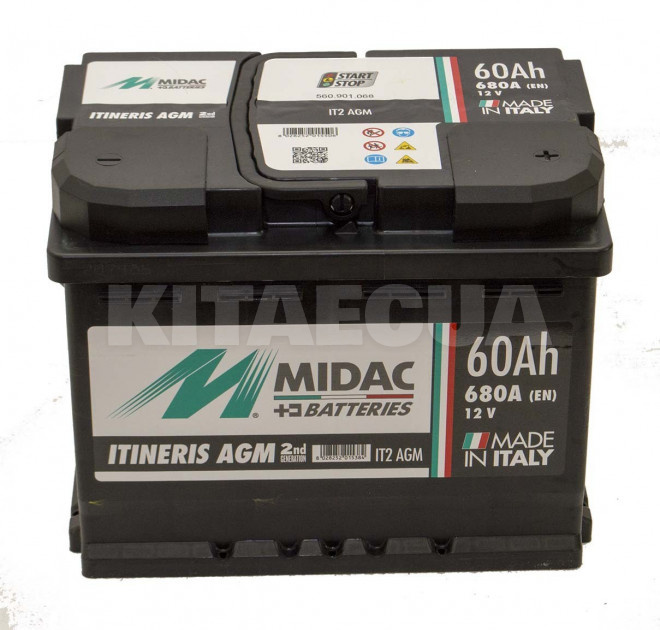 Аккумулятор автомобильный 60Ач 680А "+" справа MIDAC (560.901.068) - 3