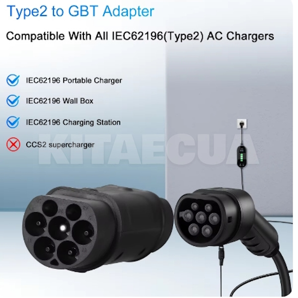 Переходник Guwieyg 22 кВт 32А 3-фази Type 2 - GB/T AC GUWIEYG (P-T2GBT3P) - 5