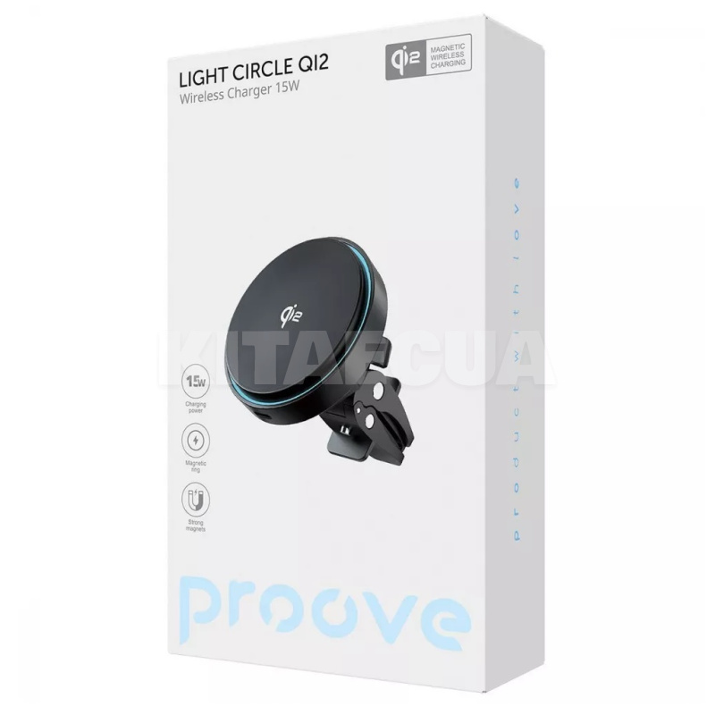 Автомобільний тримач на дефлектор Light Circle Qi2 15W з бездротовою зарядкою PROOVE (600780093) - 2