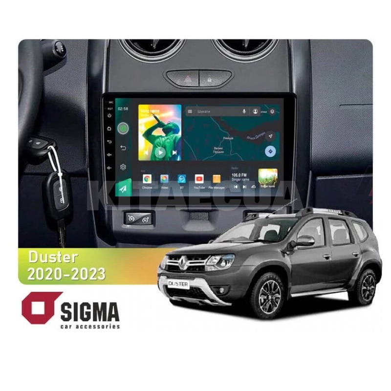 Штатная магнитола X9232 2+32 Gb 9" Renault Duster 2020-2023 (F2)(L1) SIGMA4car (33744)