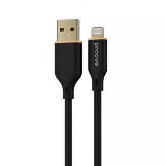 Кабель USB Lightning 2.4A 1м Jelly Silicone черный PROOVE