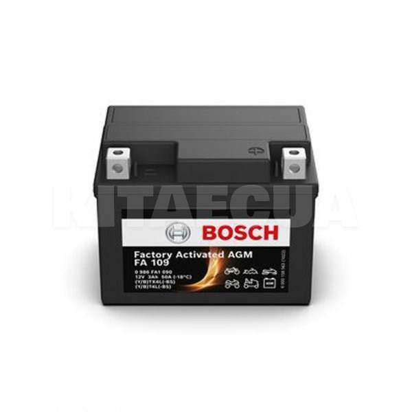 Мото аккумулятор FA 109 3Ач 50А "+" справа BOSCH (0 986 FA1 090)