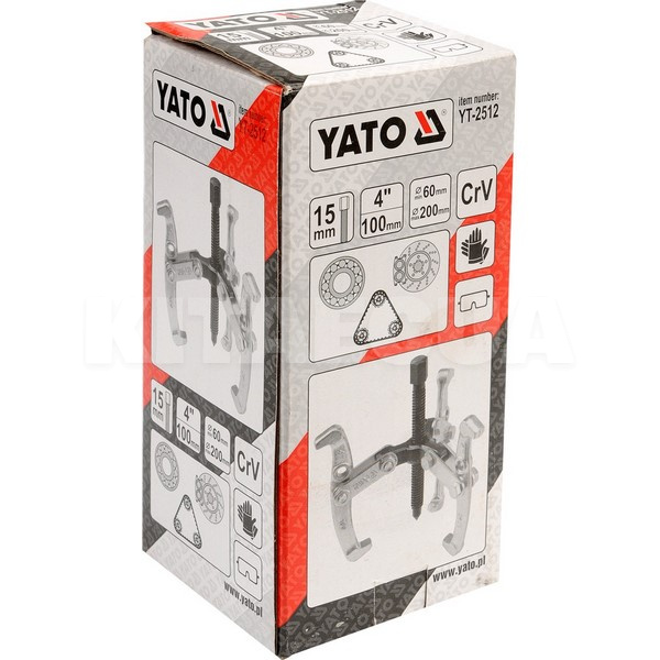 Знімач підшипників тризахватний 200 мм YATO (YT-2512) - 2