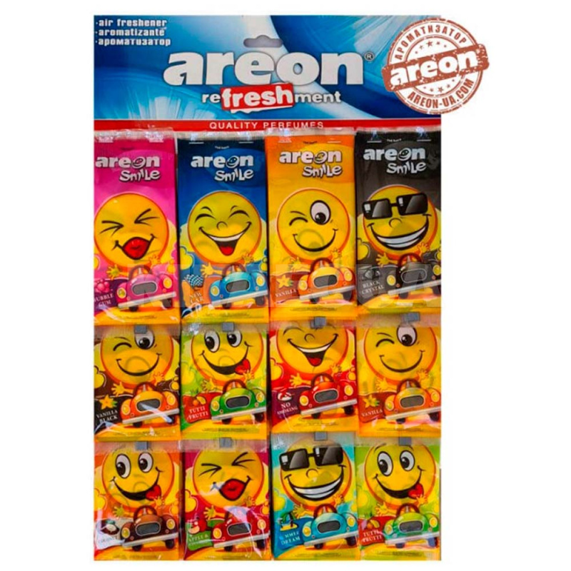 Ароматизатор "микс" Smile Toys на планшете 60 шт. AREON (Smile 60 - 20700)