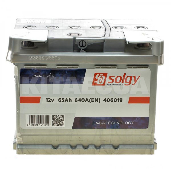 Аккумулятор автомобильный 65Ач 640А "+" справа Solgy (406019)
